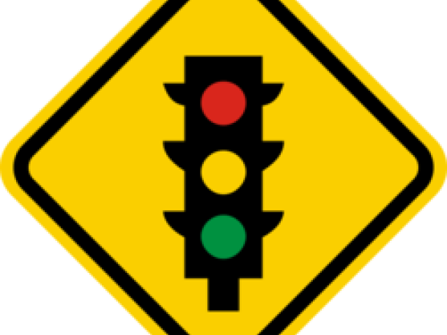 Signboard Clipart Traffic - Traffic Lights Ahead Sign - Png Download (640x480), Png Download