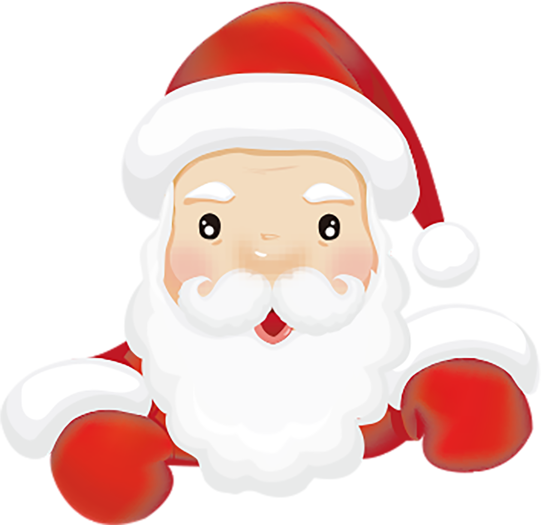 圣诞节卡通圣诞老人头像- Père Noel - Santa Claus Vector Png Clipart (1803x1751), Png Download