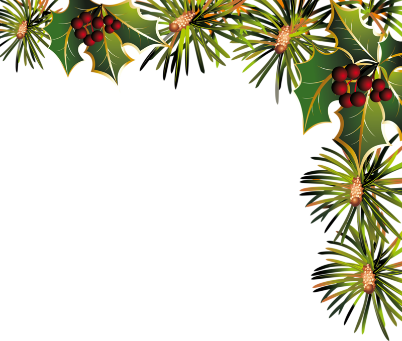 Guirlande Verticale Noel Png - Christmas Wreath Pine Border Transparent Background Clipart (800x679), Png Download