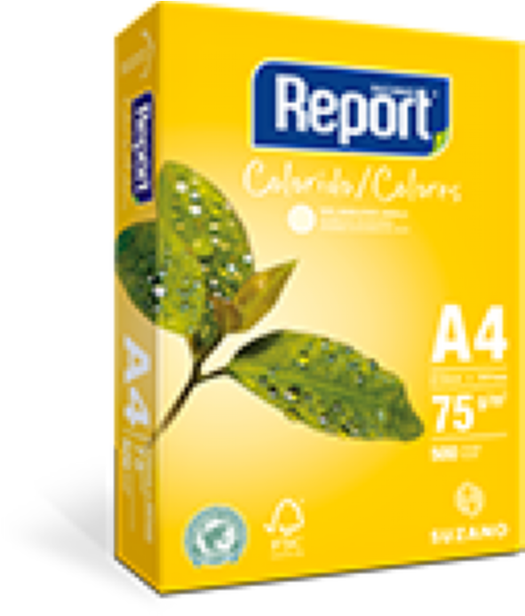 Papel Sulfite Suzano Report Colorido Amarelo A4 75 - Papel Resma A4 Clipart (600x693), Png Download