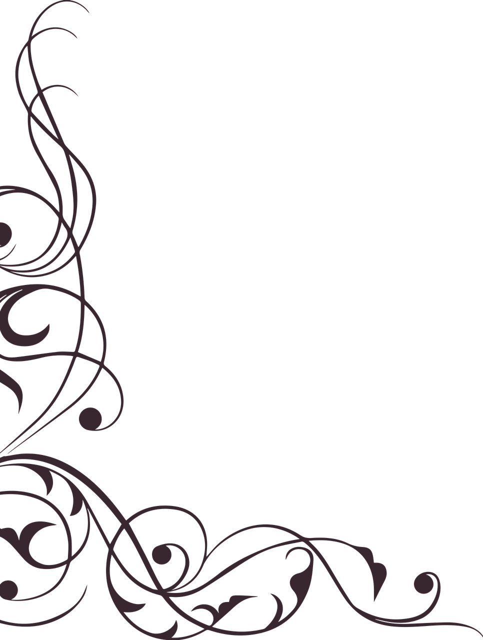 Swirl Ornament Decoration - Elegant Border Vector Png Clipart (966x1280), Png Download