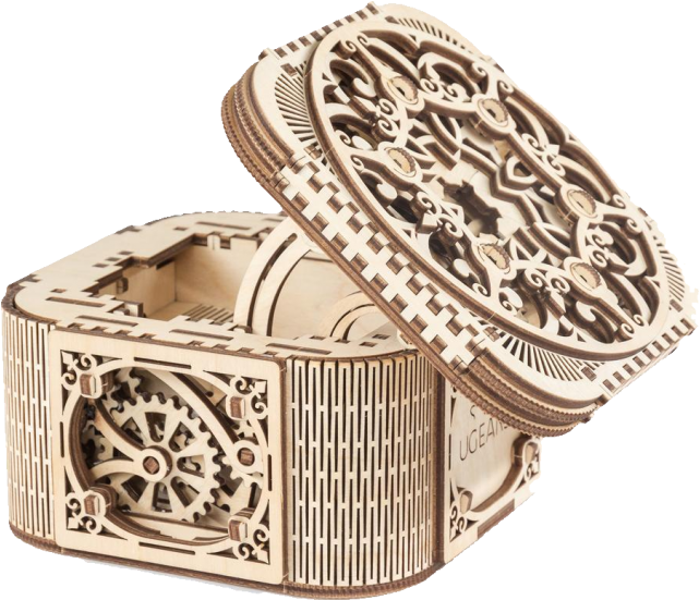 Mechanical Model - Treasure Box - Ugears Treasure Box Clipart (640x640), Png Download