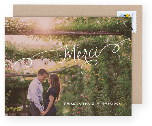 Another Lovely Wedding Photo Thank You Card - Honeymoon Clipart (600x600), Png Download