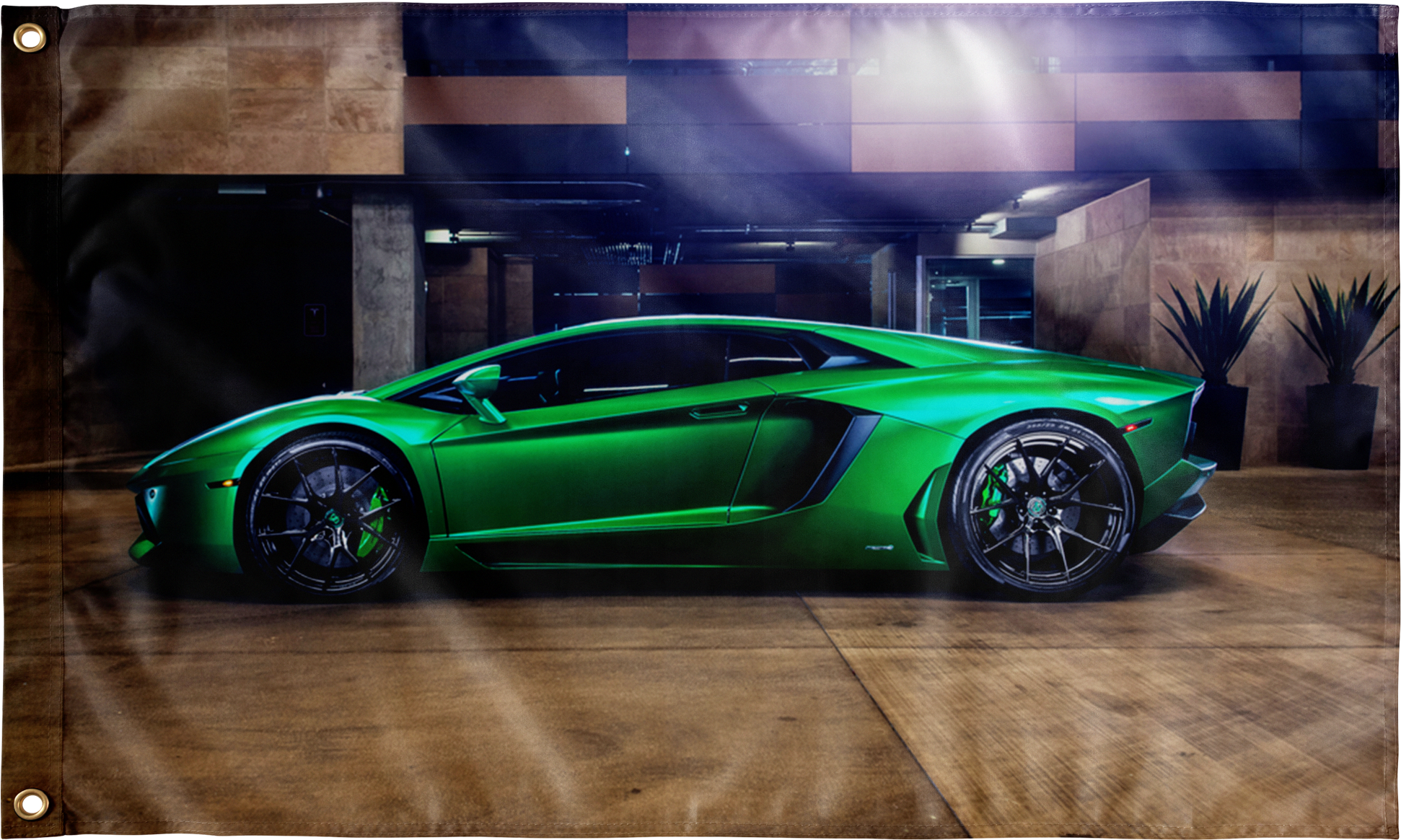 Sports Car Wall Flag - Lamborghini Aventador Clipart (2000x2000), Png Download