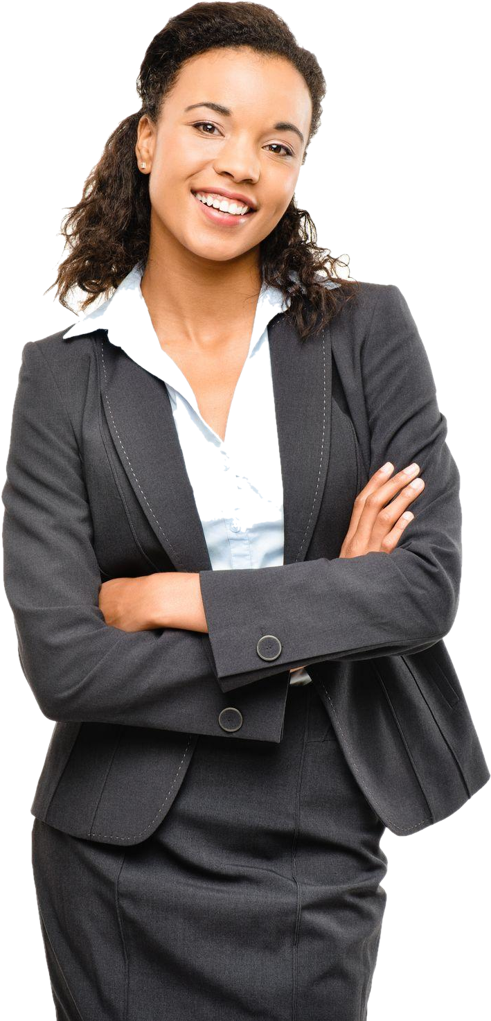 Certified African American Minority Business Enterprise - Businesswoman On White Background Clipart (1037x1554), Png Download