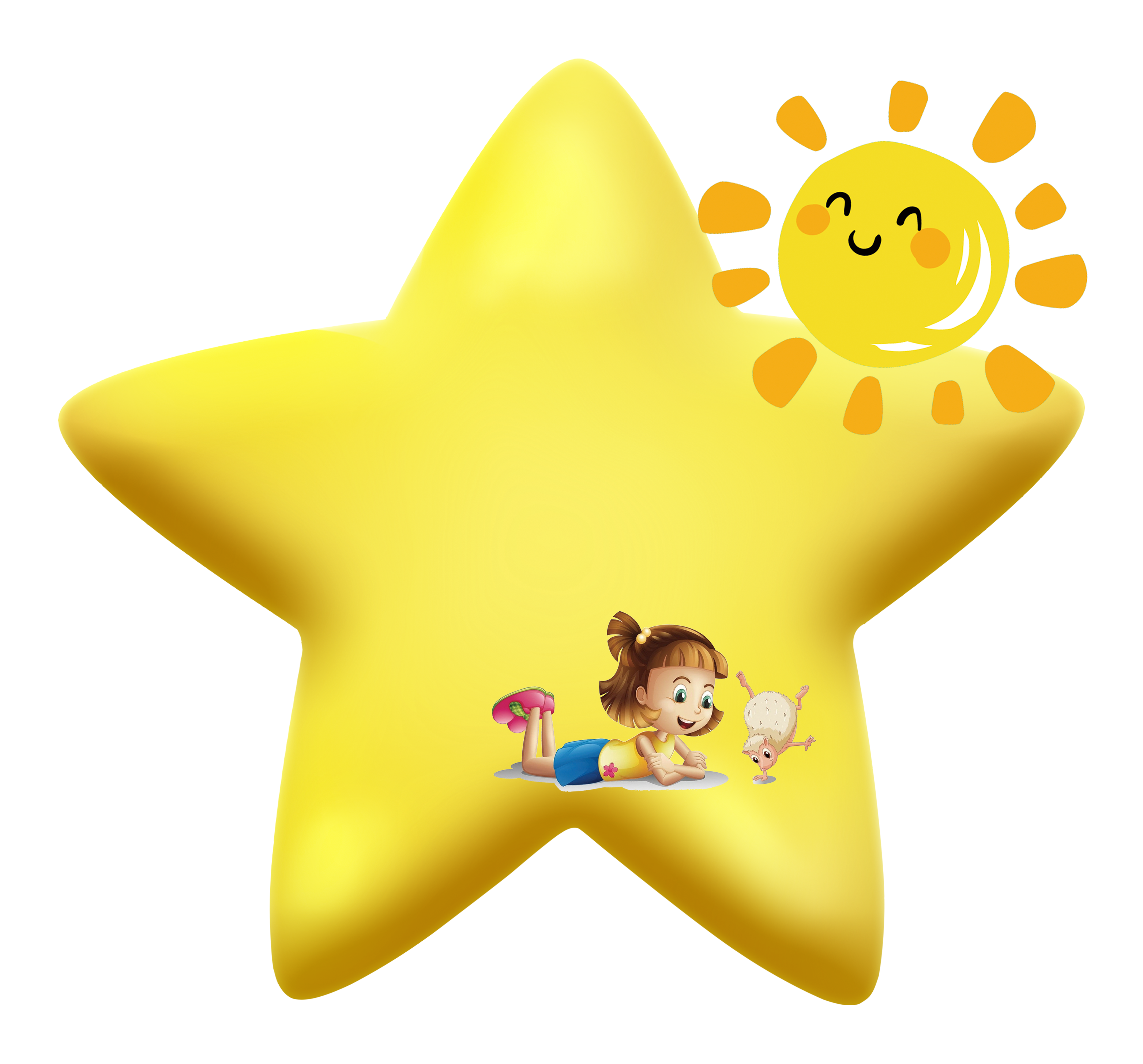Este Gráficos Es Las Estrellas Amarillas Decoran El - Cartoon Clipart (3125x2908), Png Download
