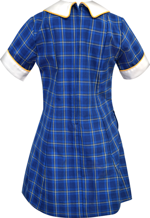 School Uniform Dress Back View - Plaid Clipart (498x723), Png Download
