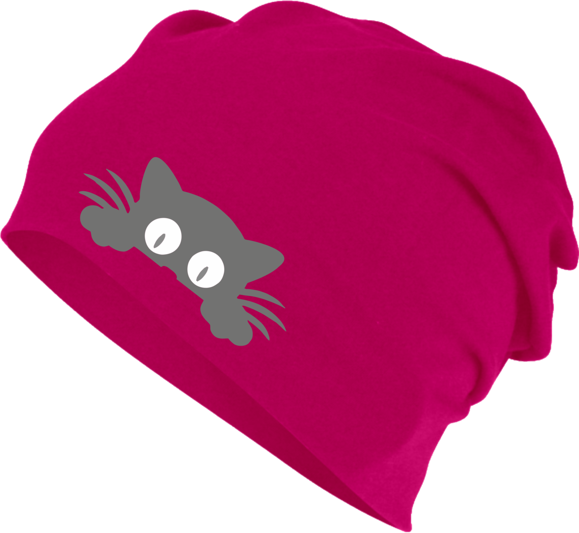 Beanie With Reflective Cat Print Who`s There - Beanie Clipart (1172x1080), Png Download