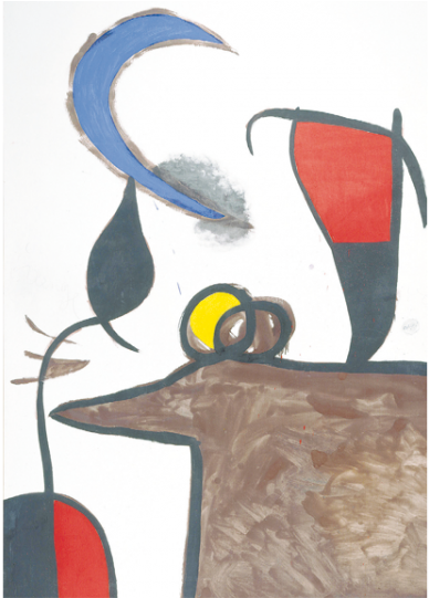 Óleo, Acrílico Y Carboncillo Sobre Lienzo Mujeres, - Joan Miro Mujeres Pajaro En La Noche Clipart (960x540), Png Download