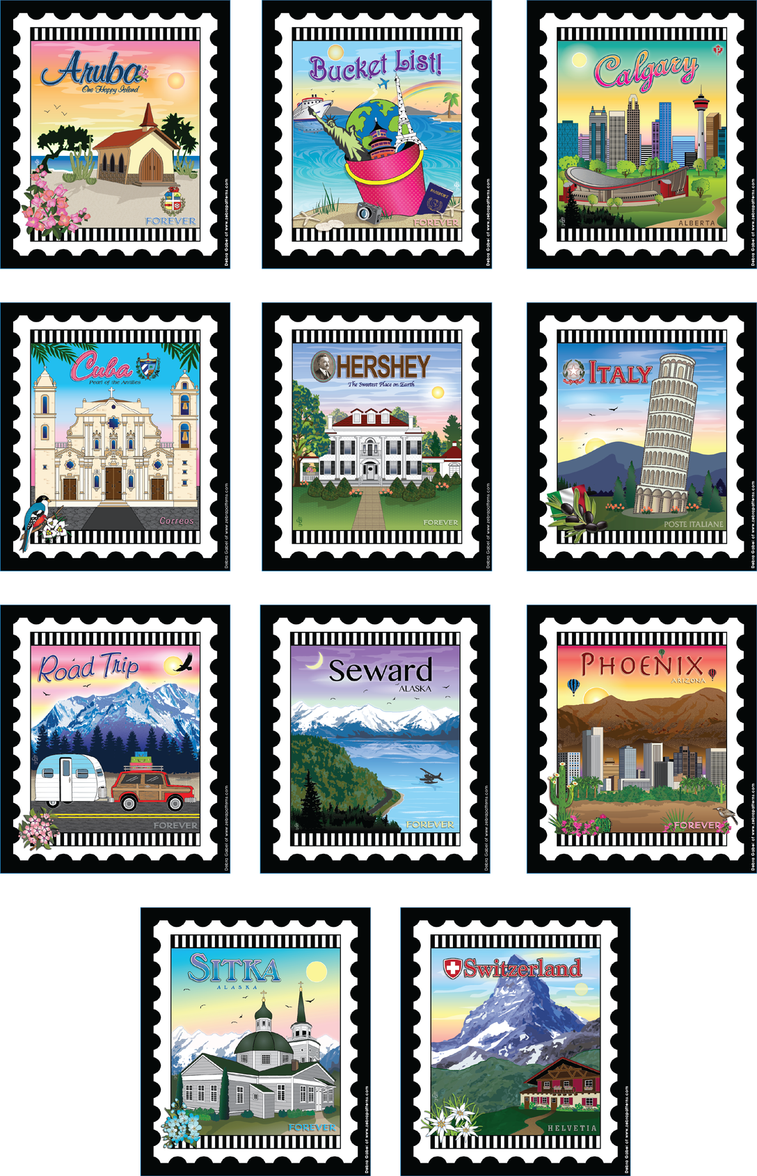 11 New Stamps - Postage Stamp Clipart (1088x1690), Png Download