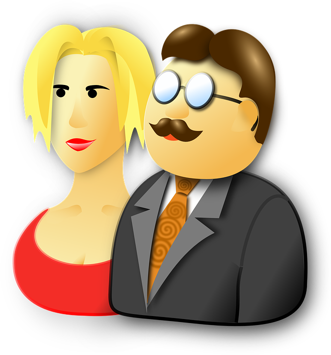 Husband Wife Pair Couple Man Woman Married - Husband Wife Clipart Png Transparent Png (666x720), Png Download