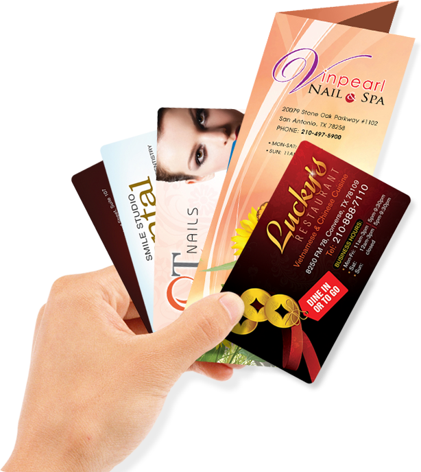 Nhận Thiết Kế & In Ấn Các Loại Business Cards, Brochures, - Business Card On Hand Png Clipart (614x688), Png Download