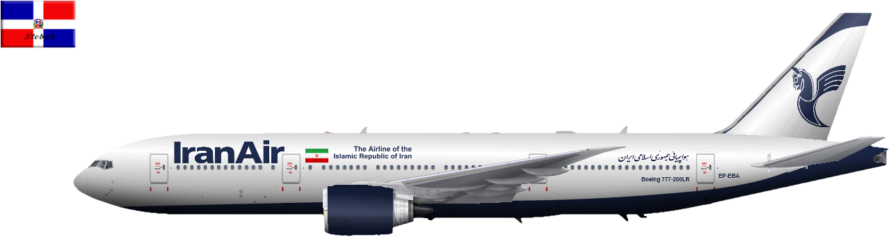 Iran Air Boeing 777-200lr - Iran Air Boeing 777 Clipart (1386x360), Png Download