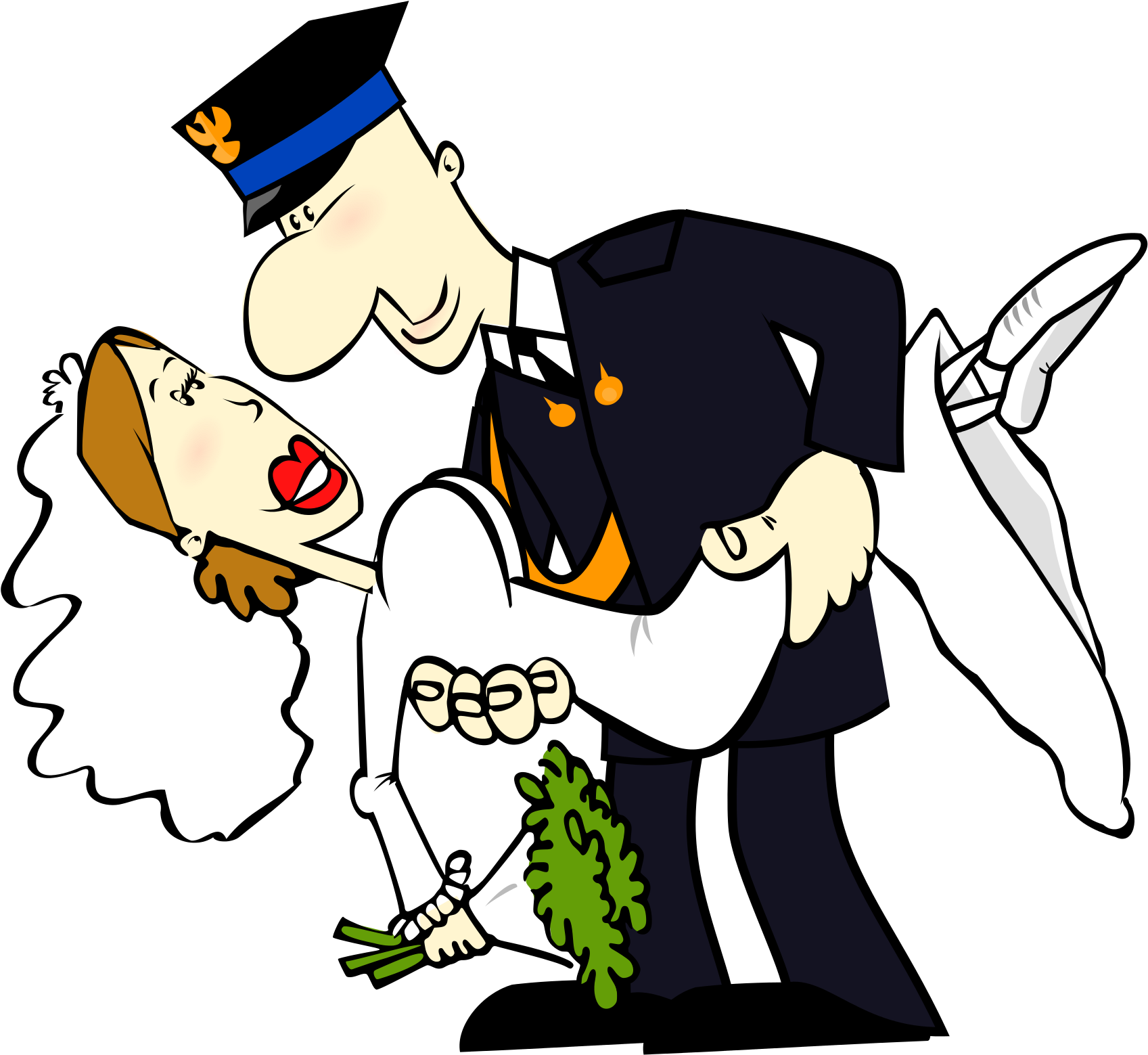 Wedding Cartoons 2, Buy Clip Art - Fireman Wedding Clipart - Png Download (1697x1559), Png Download