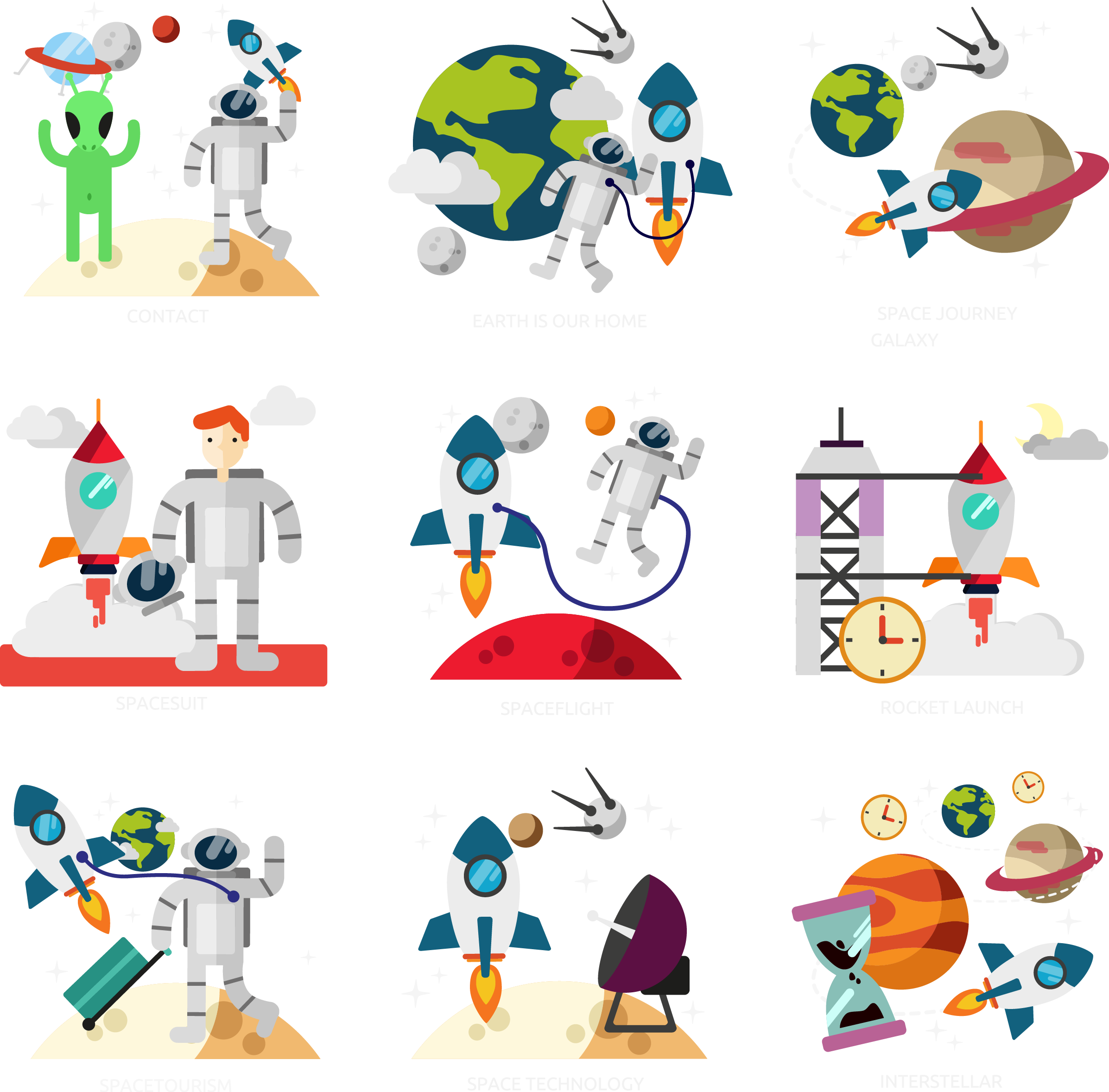 Astronaut Clipart Outer Space - Space Exploration Clipart - Png Download (2393x2355), Png Download