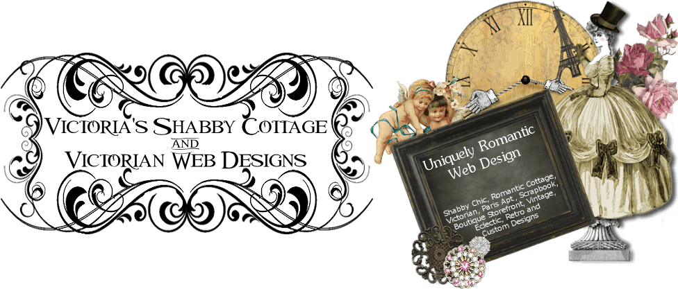 Victorias Shabby Cottage Logo And Banner - Place Card Clipart (975x431), Png Download