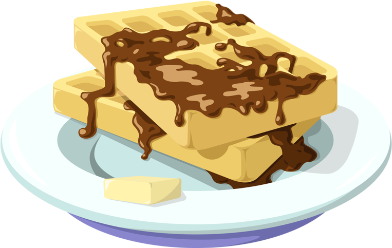 Breakfast Toast Omelette Chocolate Cookies - Waffle Clipart (800x518), Png Download