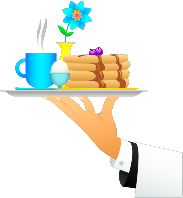 #ftestickers #clipart #pancakes #breakfast #waiter - Breakfast - Png Download (1024x1024), Png Download