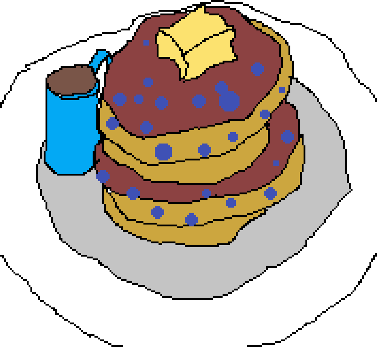 Pancake Clipart Blueberry Pancake - Png Download (1200x1200), Png Download