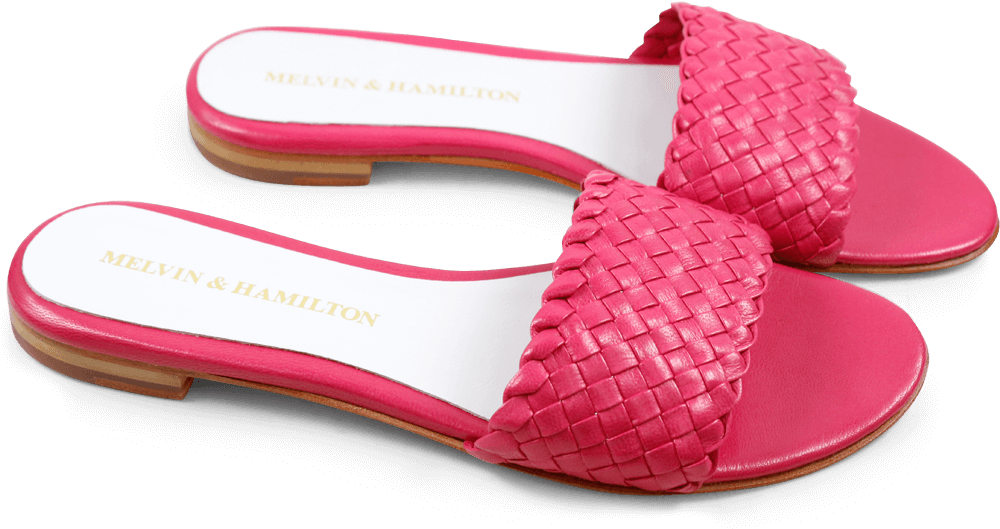 Hanna 26 Woven Double Hot Pink Ls Natural Mules - Flip-flops Clipart (1024x1024), Png Download