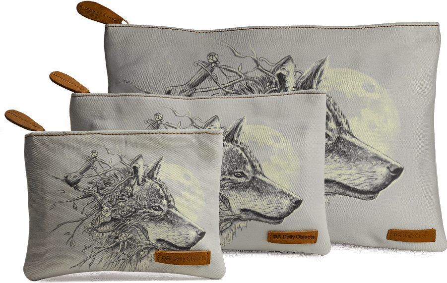 Dailyobjects Gray Wolf Regular Stash Pouch Buy Online - Throw Pillow Clipart (900x900), Png Download