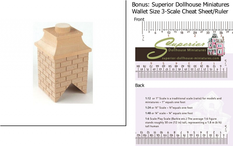 Get The Latest Dollhouse Miniature Wood Brick Chimney - Dollhouse Clipart (800x785), Png Download