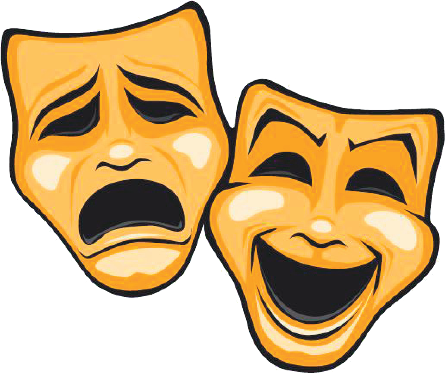 Dinner Theater Clip Art - Tragedy And Comedy Masks Png Transparent Png (1548x1299), Png Download