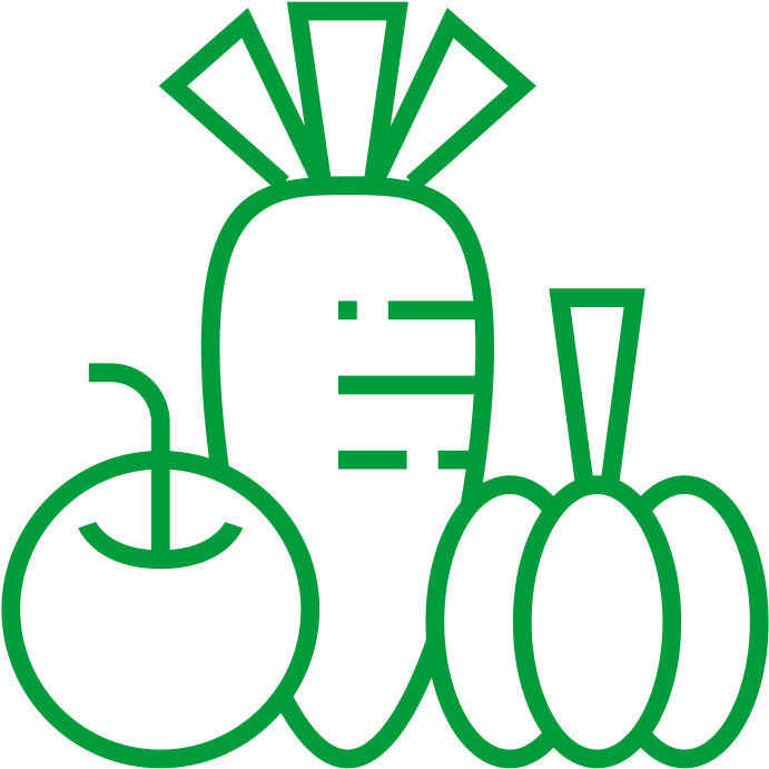 Fruit And Veg - Line Art Clipart (2000x1115), Png Download