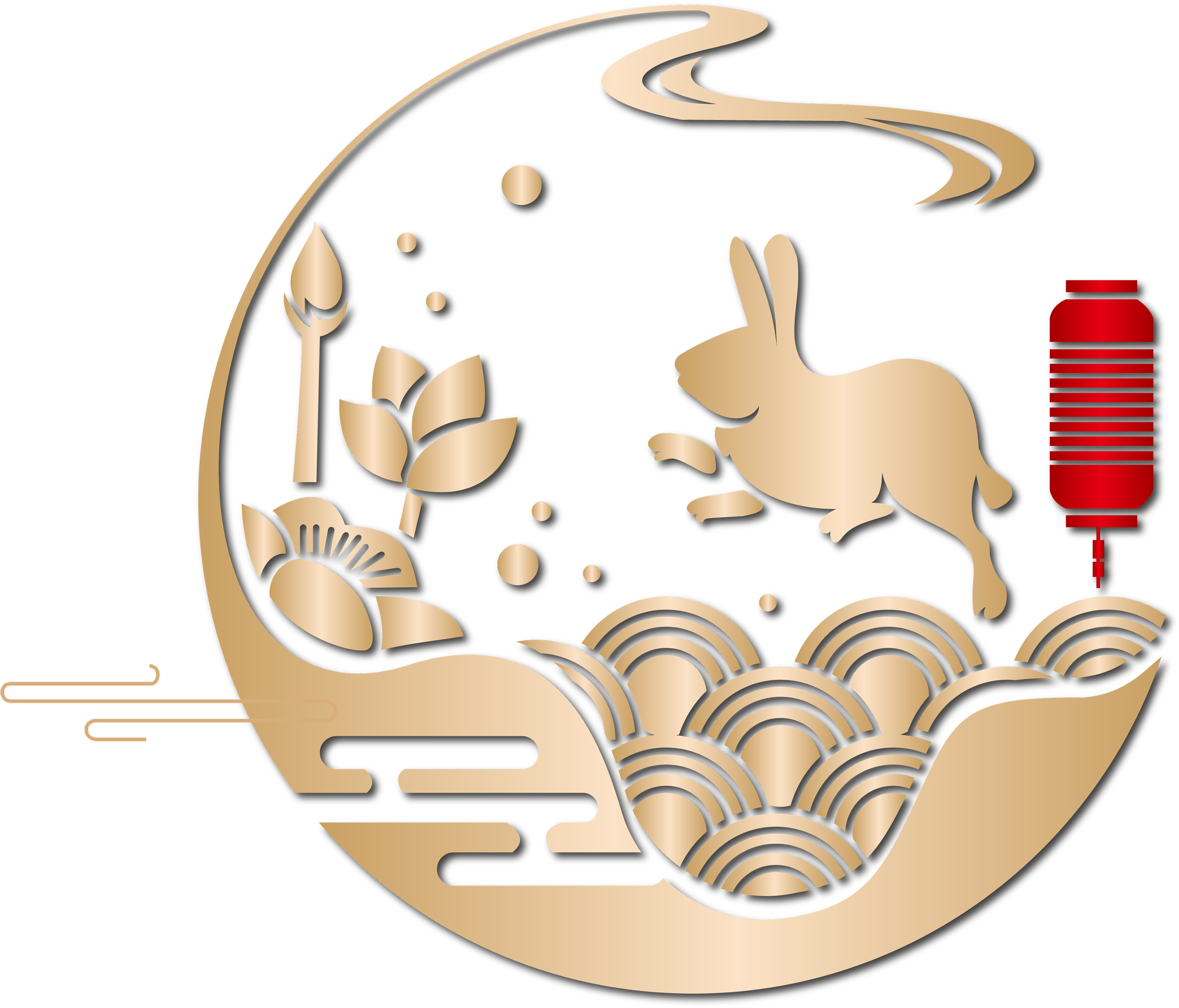 Moon Rabbit Clip Art Vector Midautumn - 中秋 矢量 - Png Download (4134x3643), Png Download