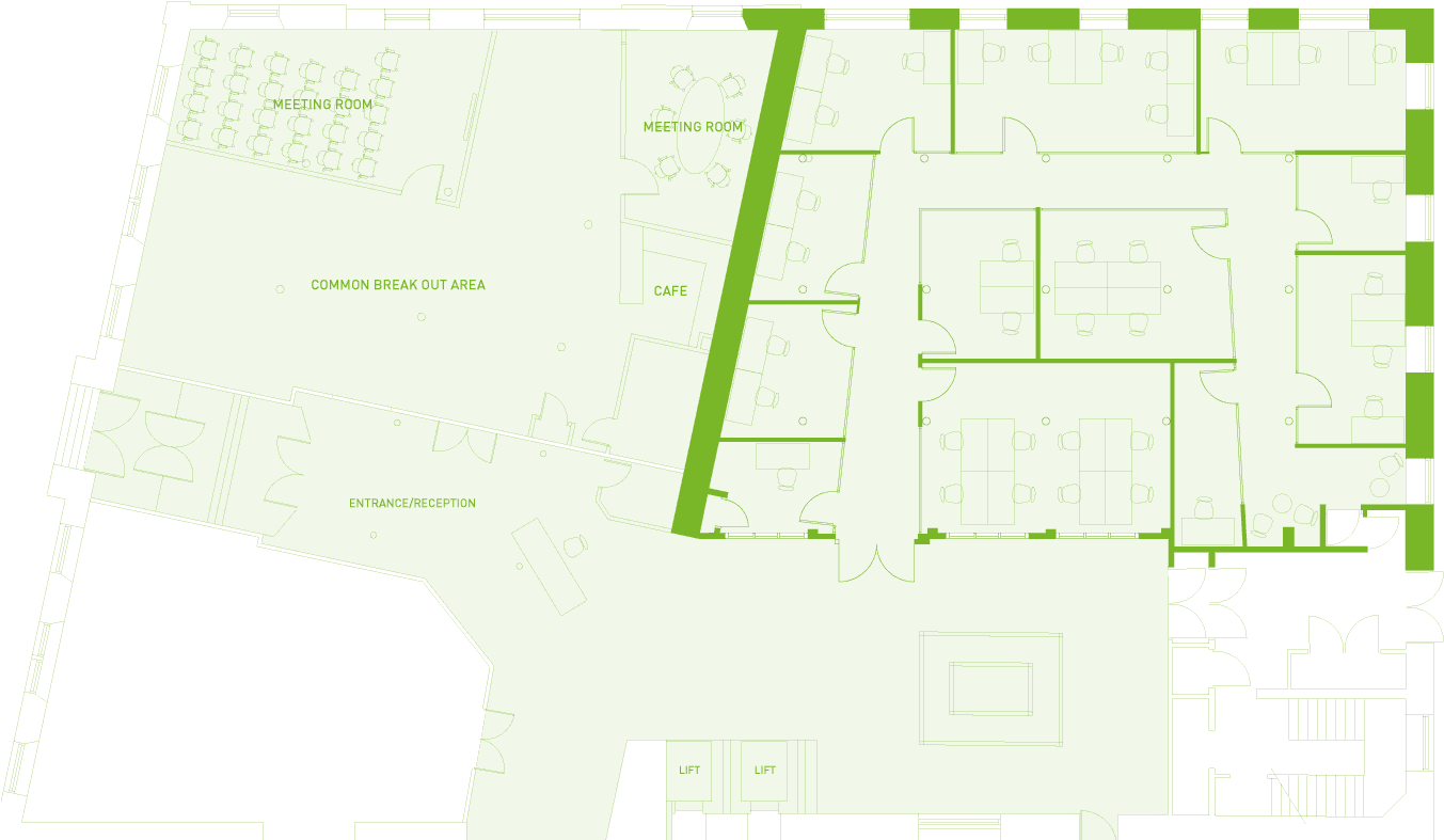 Serviced Office Space Availability - Floor Plan Clipart (1360x799), Png Download