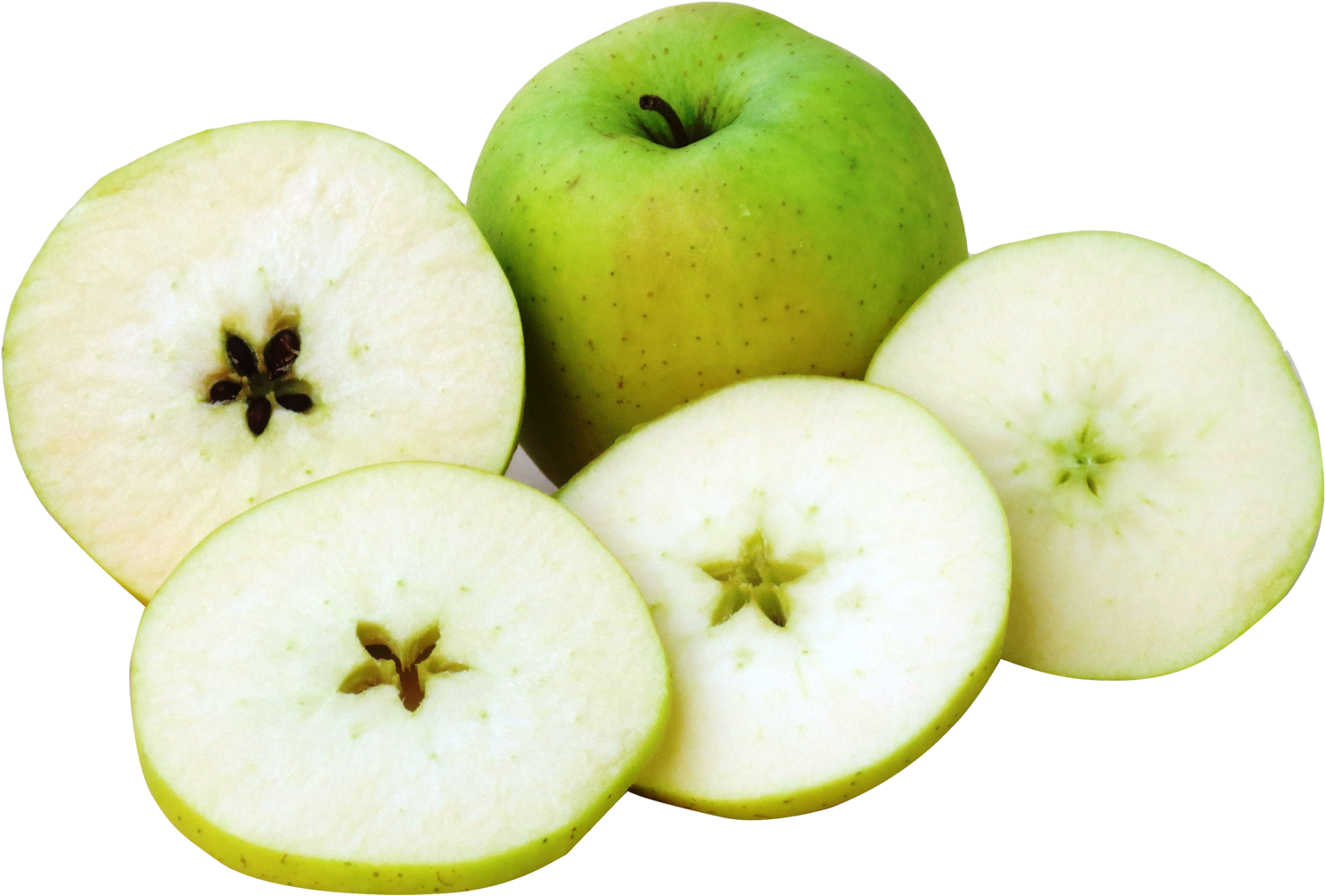 Free Png Apple With Slices Png - Sliced Granny Smith Clipart (850x600), Png Download