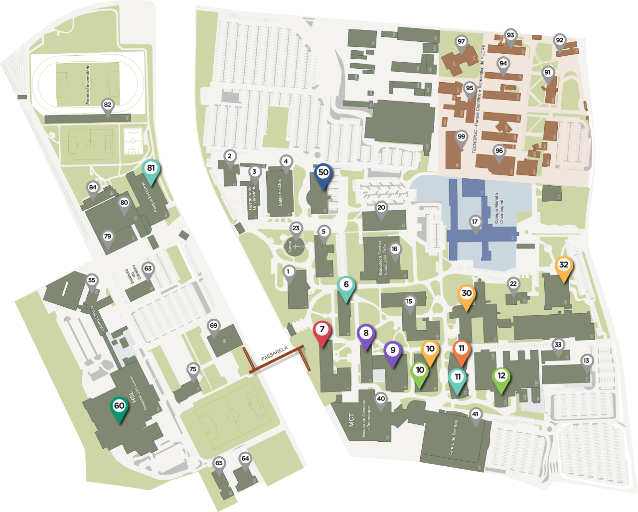 Prédios 6, 11 E 81 Escola De Comunicação, Artes E Design - Predios Pucrs Clipart (1280x1028), Png Download