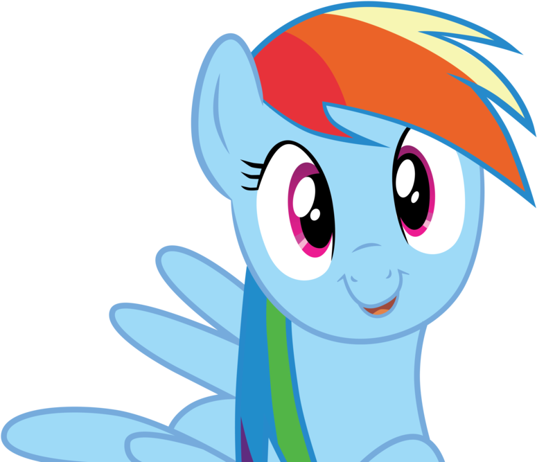 Rainbow Dash Cute Face Vector By Br-david - Cartoon Clipart (775x667), Png Download