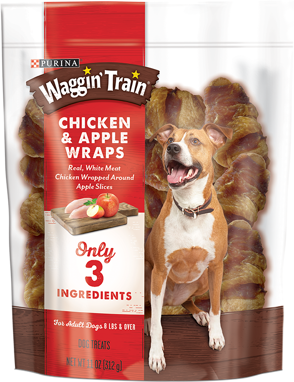 Waggin' Train Chicken & Apple Wraps Dog Treats - Purina Waggin Train Chicken And Apple Wraps Clipart (800x1000), Png Download
