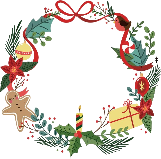 Guirnalda Sticker - Christmas Garland Vector Png Clipart (650x643), Png Download