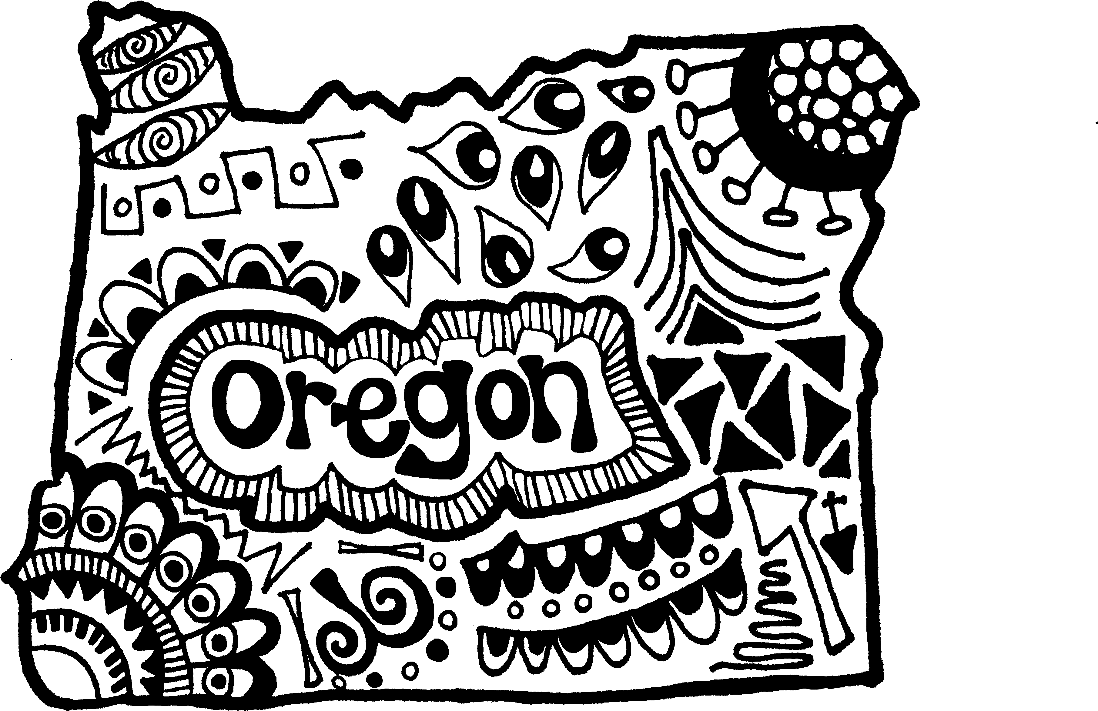 Oregon Zentangle - Illustration Clipart (4032x3024), Png Download