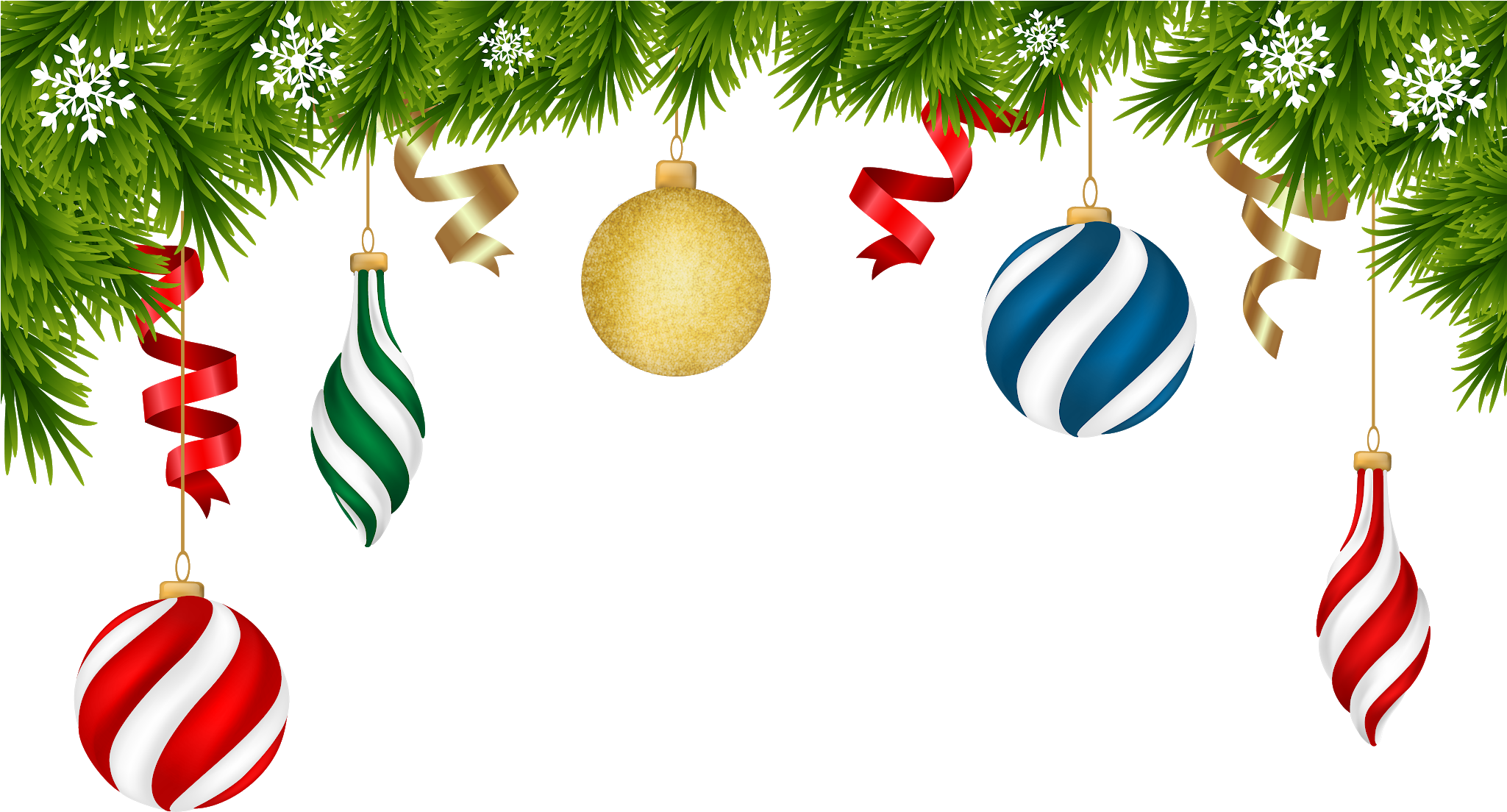 Discover Ideas About Gold Christmas - Christmas Ornament Png Clipart Transparent Png (2048x1133), Png Download