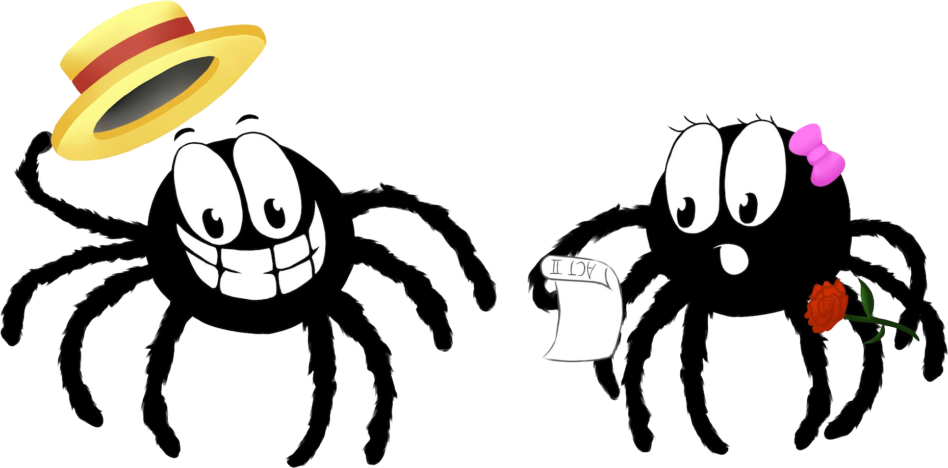 Cobweb Drama - Cartoon Spider Clipart (1859x918), Png Download