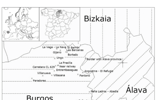 Distribution Of The 18 Wild Grapevine Populations In - Map Of Europe Clipart (850x405), Png Download