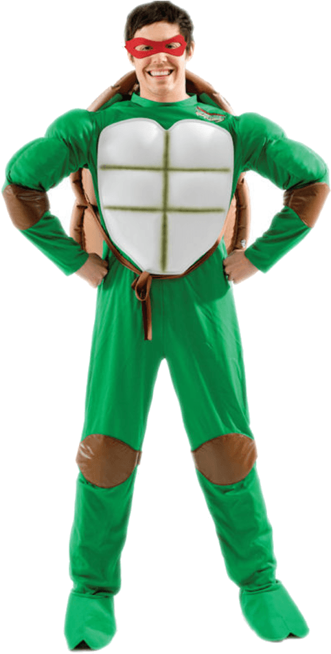 Adult 80s Super Hero Mutant Ninja Turtle Costume - Teenage Mutant Ninja Turtles Outfit Clipart (600x951), Png Download