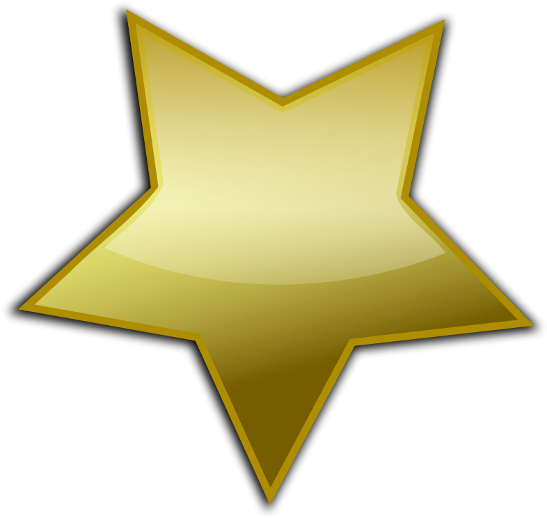 Free Vector Gold Button - Gold Star Vector Png Clipart (800x757), Png Download