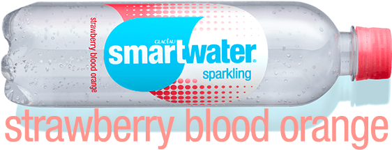 Smartwater Sparkling, Strawberry Blood Orange - Plastic Bottle Clipart (1400x285), Png Download