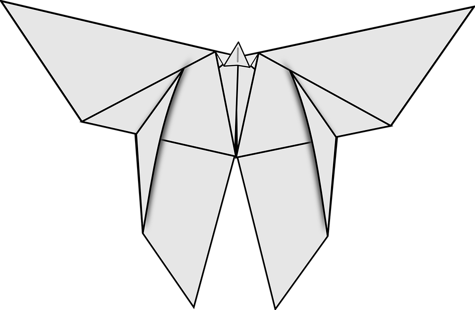 Origami, Mariposa, De Papel Imagen Gratis En - Origami Graphic Butterfly Clipart (960x627), Png Download