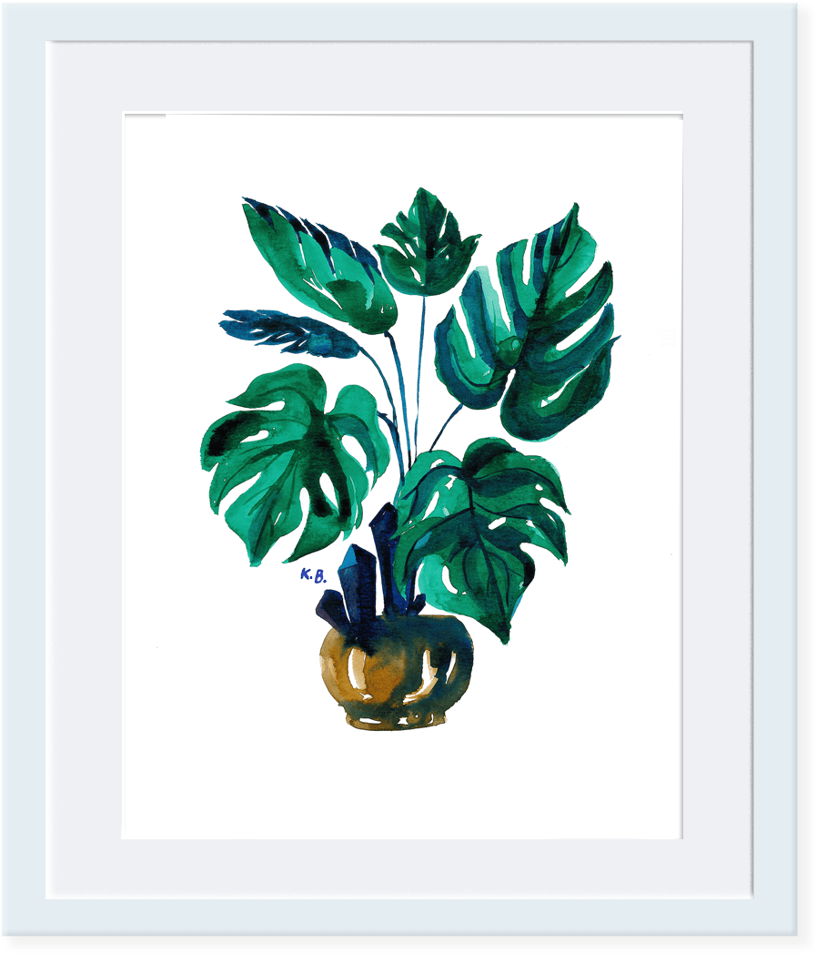 Monstera Crystal - Illustration Clipart (1080x1080), Png Download