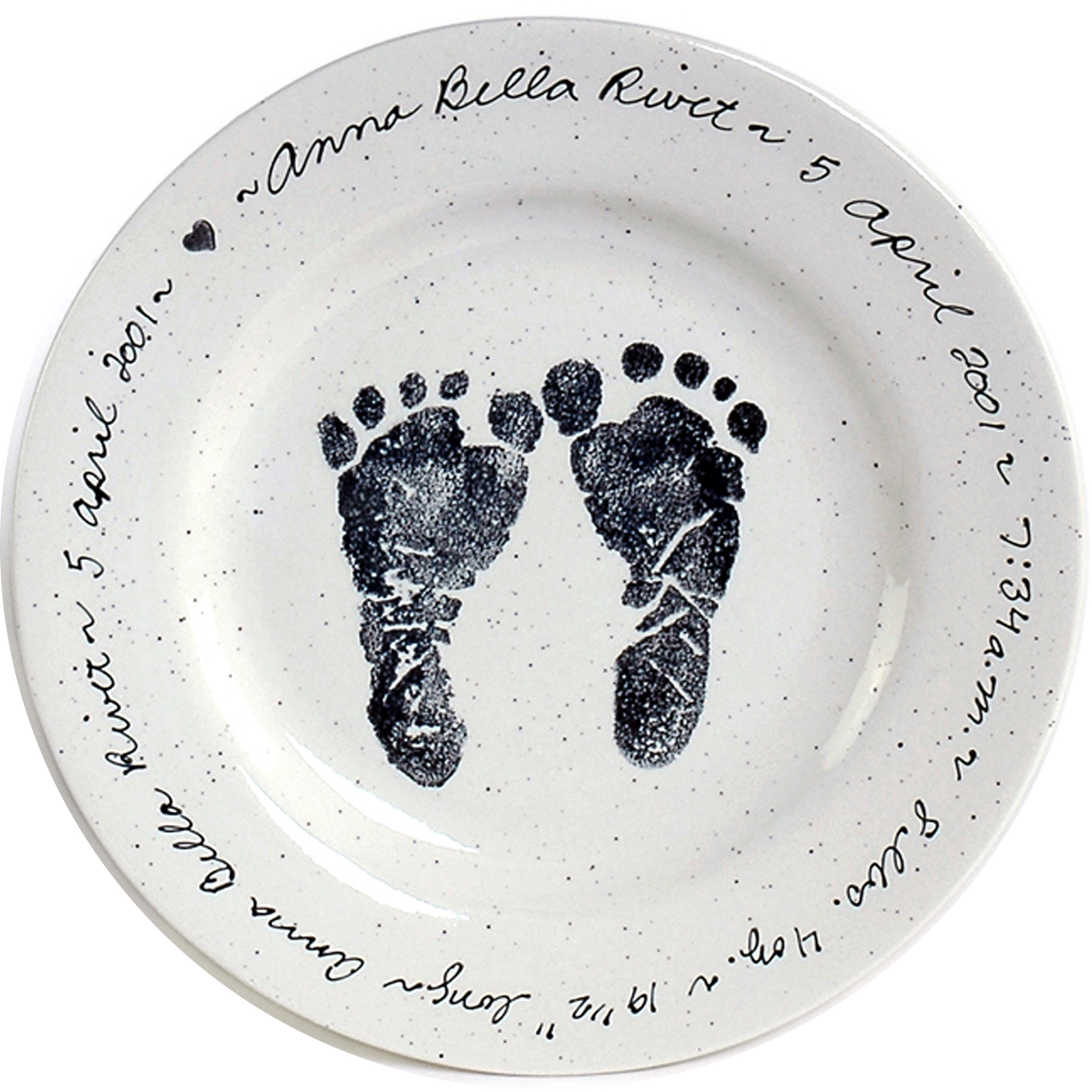 Baby Foot Print Plate - Baby Footprint Plate Clipart (1280x1280), Png Download