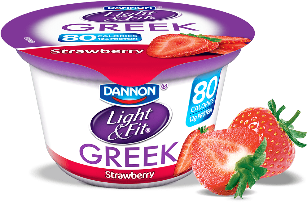 Greek Yogurt Strawberry 1 - Light And Fit Greek Strawberry Yogurt Clipart (1140x810), Png Download