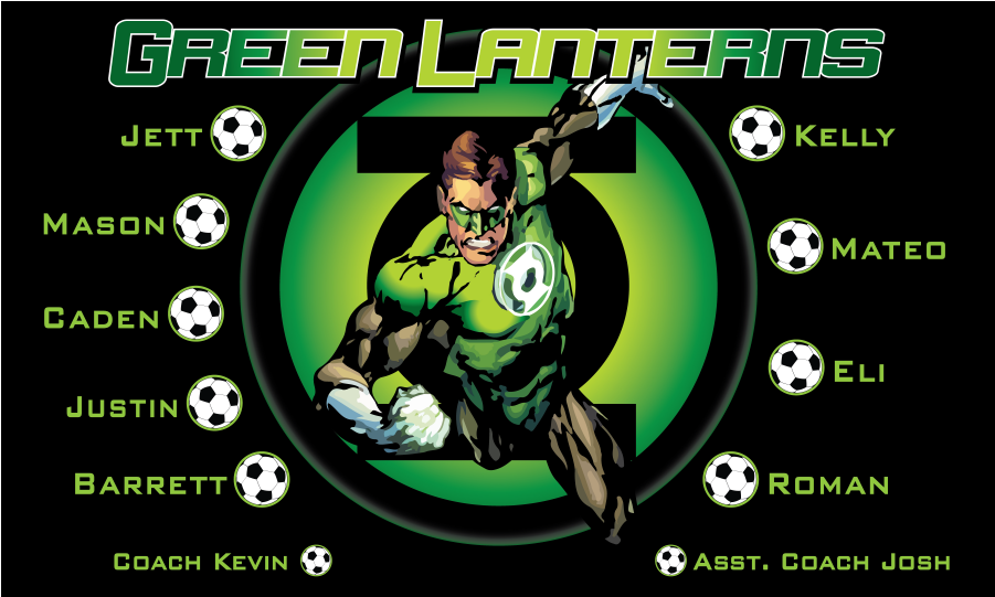 3'x5′ Vinyl Banner Green Lanterns - Green Lantern Clipart (900x900), Png Download