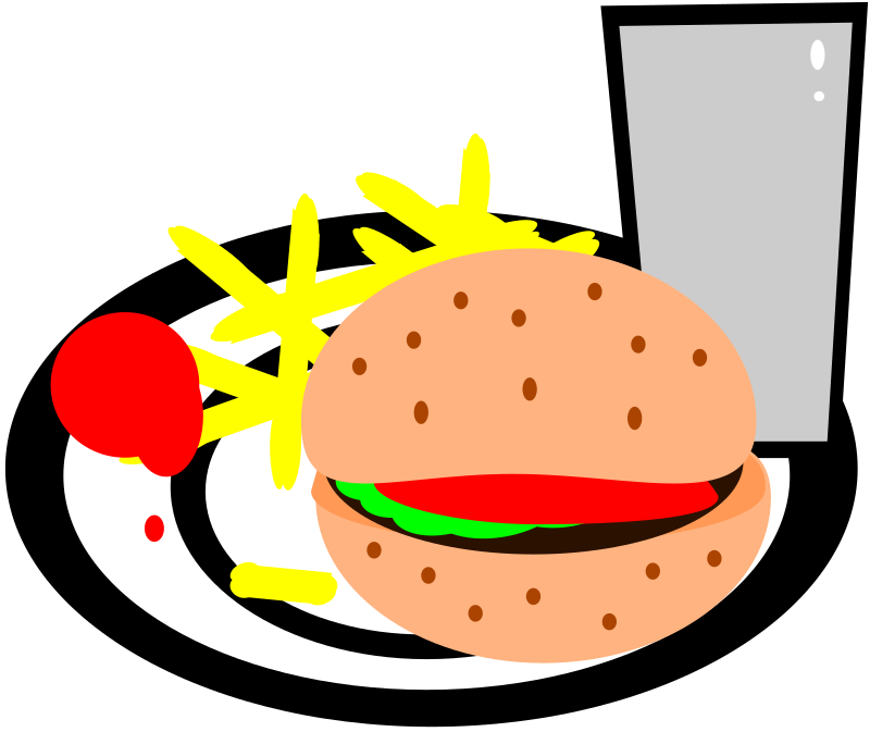 Hamburger Clipart Chip - Burgers And Fries Clipart Png Transparent Png (800x673), Png Download