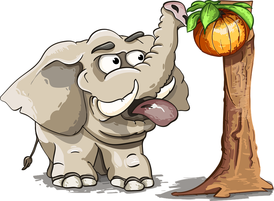 Elephant Fruit Tree Trunk Tusks The Language - Television Clipart (960x705), Png Download
