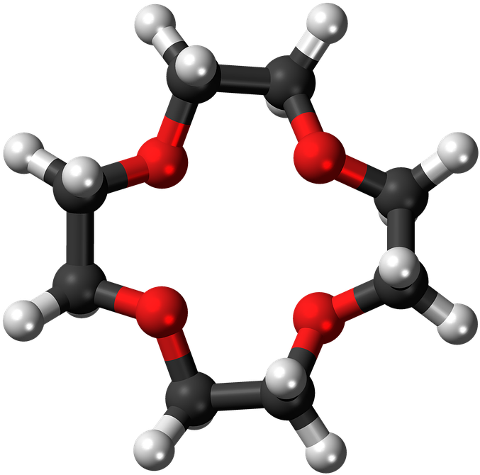 Crown, 4, 3d, Balls, Ether, Model, Molecule, Chemical - 12 Crown 4 Clipart (727x720), Png Download